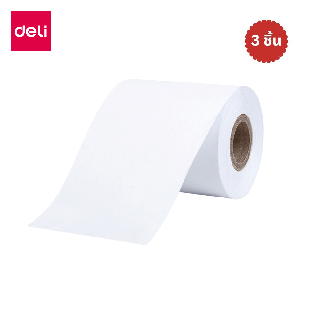 สติ๊กเกอร์ฉลาก DELI QH56-WH-03 ขนาด 4 × 6 ซม. สีขาว 125 แผ่น/ม้วน (แพ็ก 3 ม้วน)_0